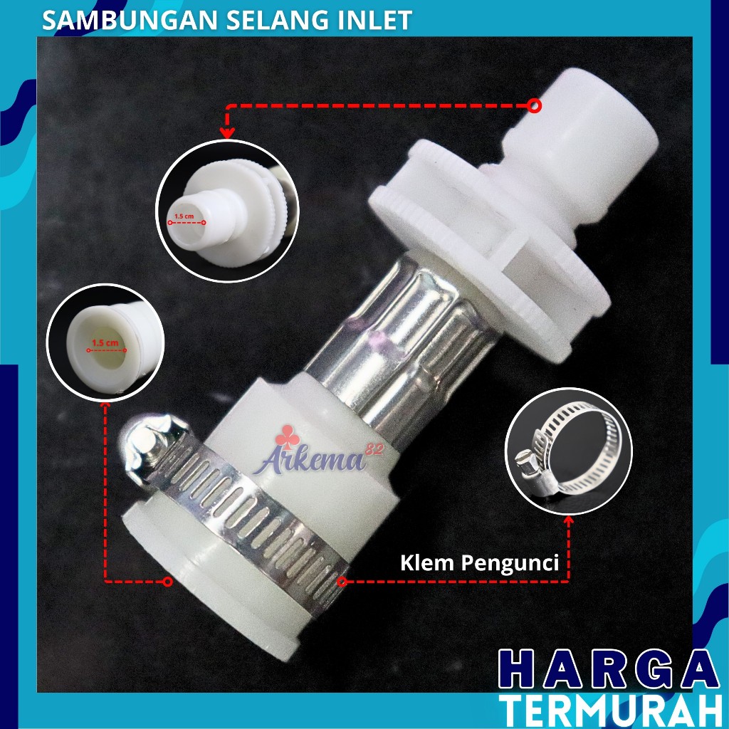 SAMBUNGAN SELANG INLET | KEPALA PENYAMBUNG KRAN SELANG AIR MESIN CUCI UNIVERSAL