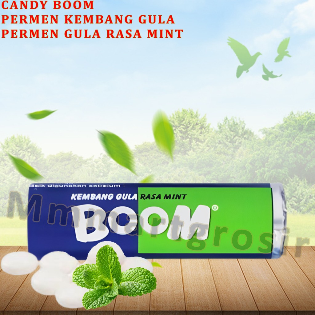 

Candy Boom / Permen Kembang Gula / Permen Gula Rasa Mint / 18gr