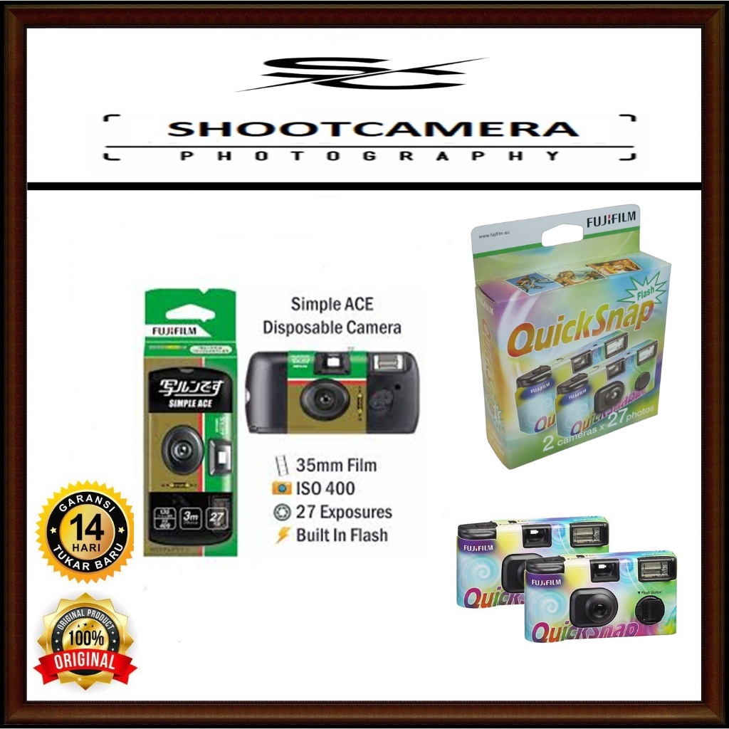 SR - Fujifilm Simple Ace ISO 400 Disposable Camera - FUJIFILM DISPOSABLE QUICKSNAP FLASH SUPERIA