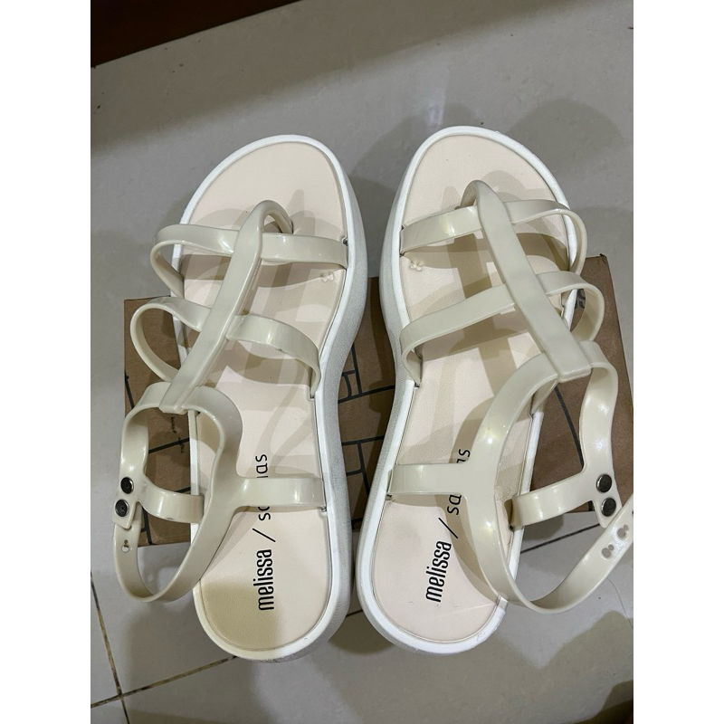 Sandal wait gas wanita jelly shoes import premium Melissa tali rubber PVC empuk non slip