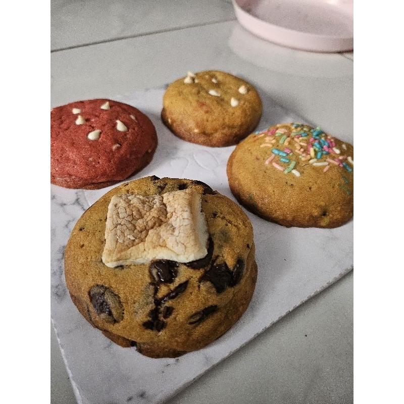 

soft cookies by sweettooth.gg classic cookies,nuttela,biscoff,red cheese