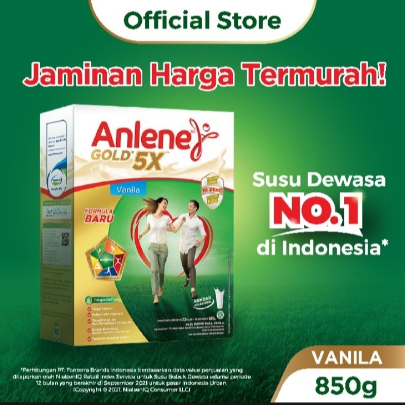 

Anlene Gold 5X Susu Bubuk Dewasa Vanila 850g - Tulang & Sendi