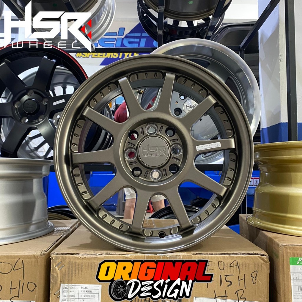 Velg hsr ring 15 mobil BRIO, AGYA, SIGRA, lebar 6,5 HSR GYMKANA R15 BRONZE