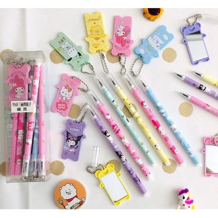 

TERLARISSS LUSINAN PULPEN SANRIO LOTSO PEN SKATEBOARD PEN SISIR PEN CERMIN