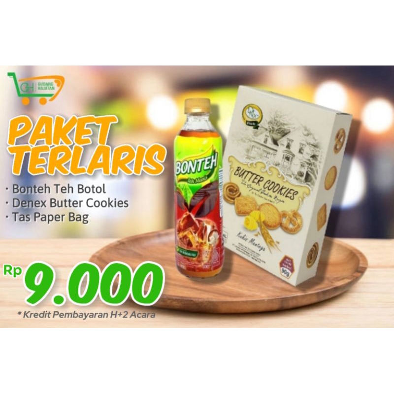 

PAKET SNACK DENEX BUTTER COOKIES + BONTEH + PAPERBAG