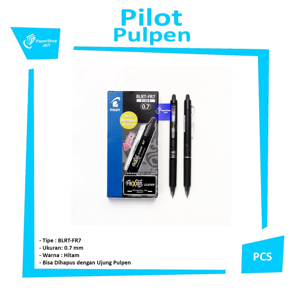 

NEWPRODUCT FRIXION Pilot Pulpen Pen Clicker Bisa Dihapus PCS