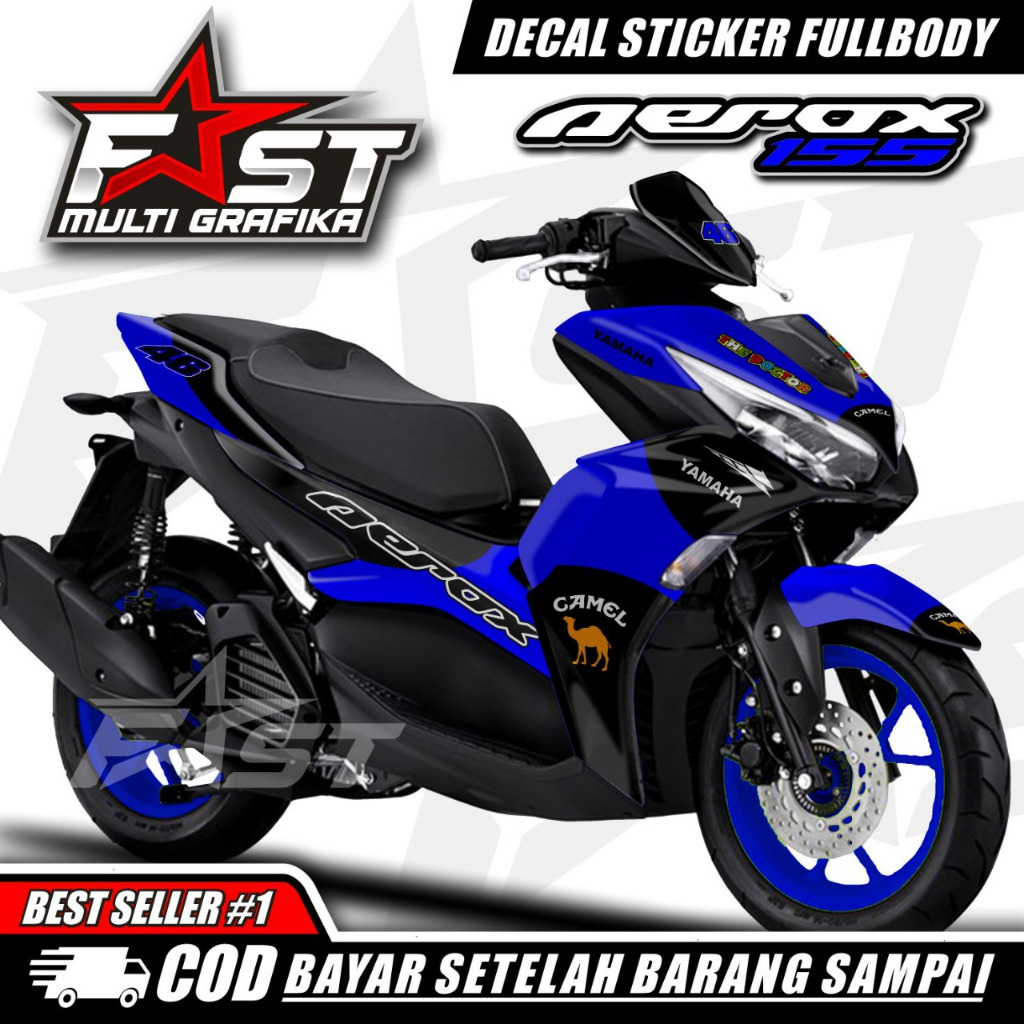 Decal Sticker Variasi Fullbody Aerox 155 New Lis Variasi Motip Camel Dekal Stiker Aerox New Decal St