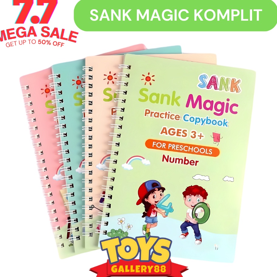 

SPESIAL DISCOUNT Buku Belajar bisa hapus sendiri SANK Magic Practice Book 1 SET ISI 4 BUKU PULPEN Buku Belajar matematika Menggambar Menulis dan membaca