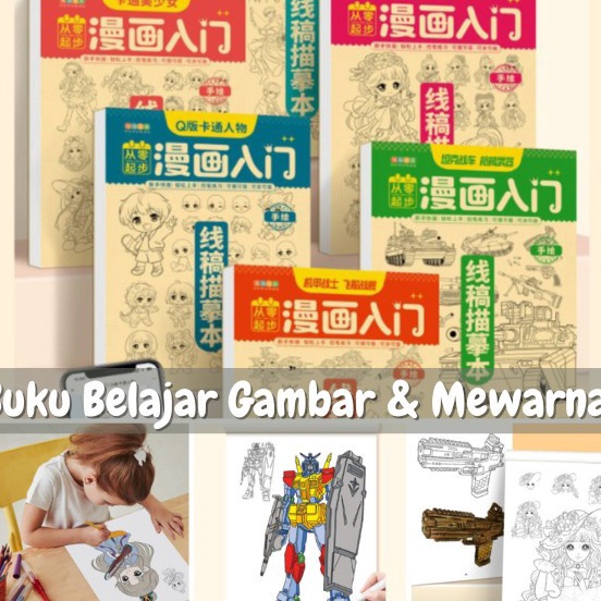 

NEWPRODUCT Buku Belajar Menggambar Mewarnai Anak Drawing Coloring Book Activity Book Buku Edukasi ST129