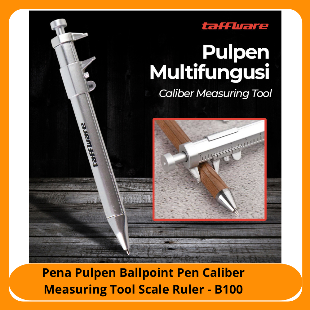 

Pena Pulpen Ballpoint Pen Caliber Measuring Tool Scale Ruler - B100 / aksesoris tukang / penggaris