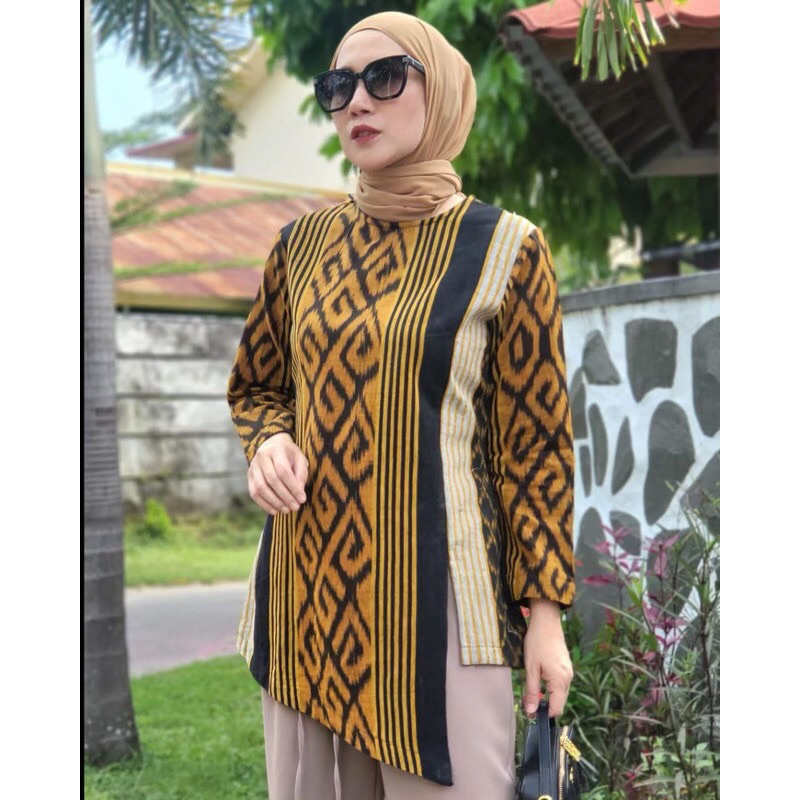 Blus Tenun Etnik Atasan Wanita