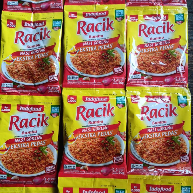 

Indofood Racik Bumbu Nasi Goreng EKSTRA Pedas kemasan renceng