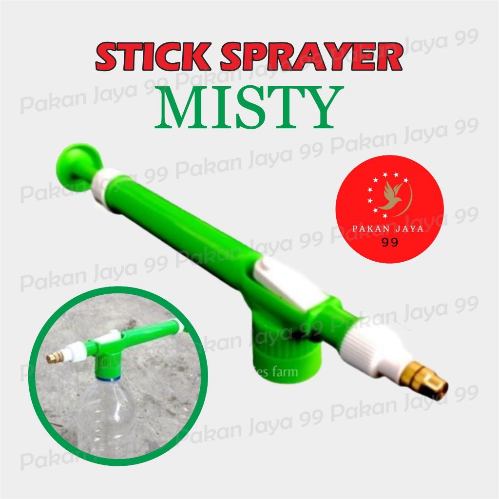 READY MISTY STIK BATANG KEPALA POMPA BOTOL AQUA HEAD SPRAYER TANAMAN MANDI BURUNG KUCING ANJING