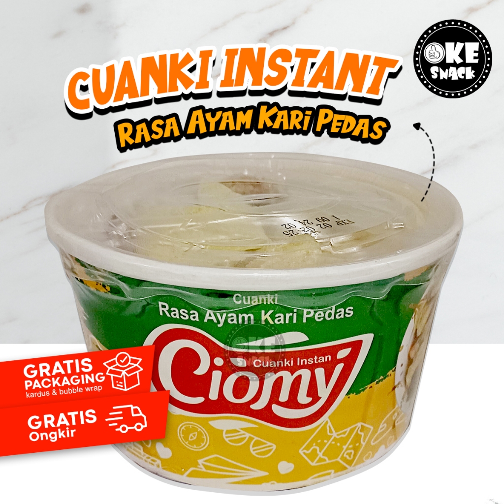 

Ciomy Cuanki Kari Ayam Pedas | Cuangki Ciomy Cup Besar Halal Non MSG | Cuanki Kari Ayam Pedas