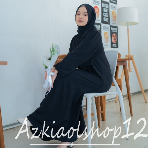 jwaher abaya/abaya mekkah ori/gamis putih mewah elegan terbaru 2025