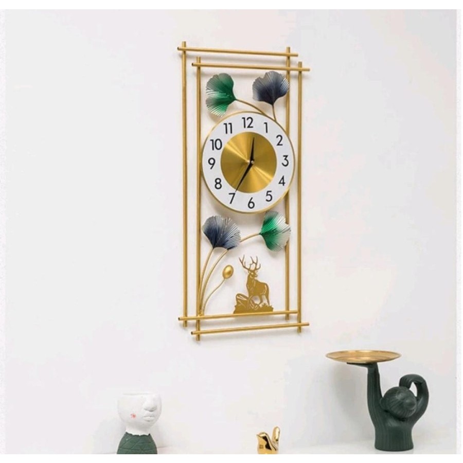 JAM DINDING, HIASAN DINDING ELEGAN BAHAN KUNINGAN BUKAN CAT