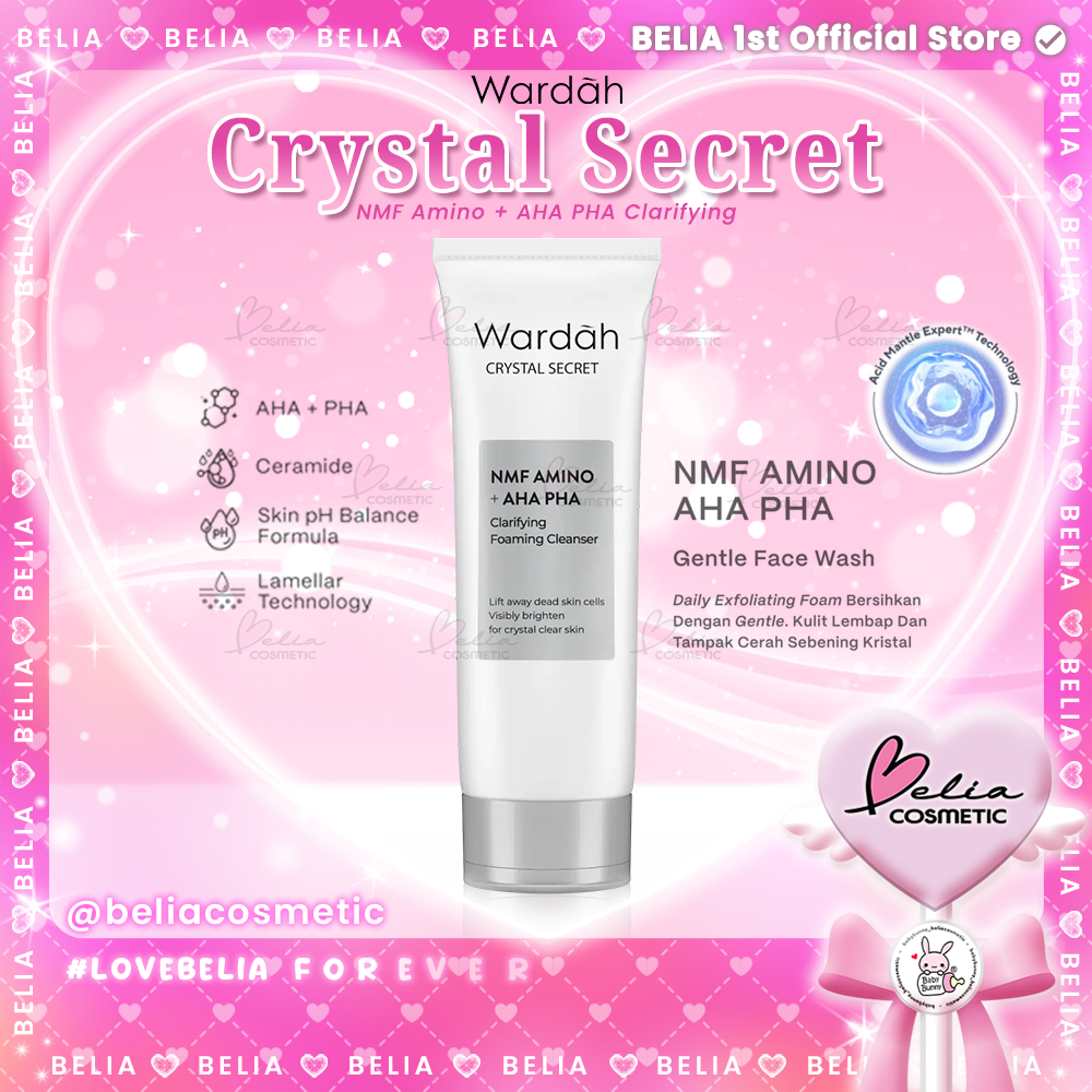❤ BELIA ❤ WARDAH Crystal Secret NMF Amino + AHA PHA Clarifying Foaming Cleanser 100 mL | Sabun Cuci 
