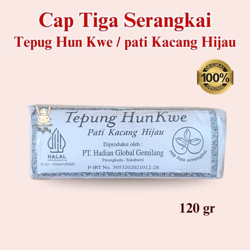 

Tepung Hun Kwe [ cap tiga serangkai ] / pati kacang hijau 120gr