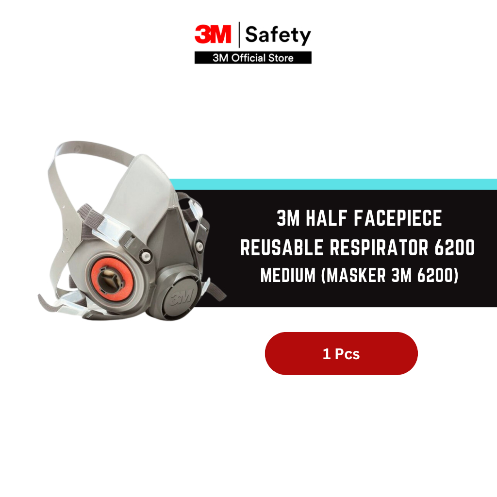 3M Half Facepiece Reusable Respirator 6200 - Masker 3M 6200