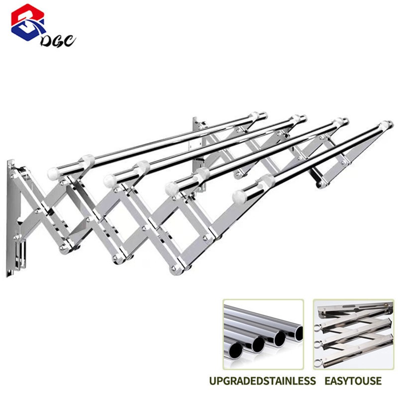 DGC Jemuran Lipat Dinding Jemuran Dinding Jemuran Baju Stainless Steel Jemuran Baju Pakaian Dinding