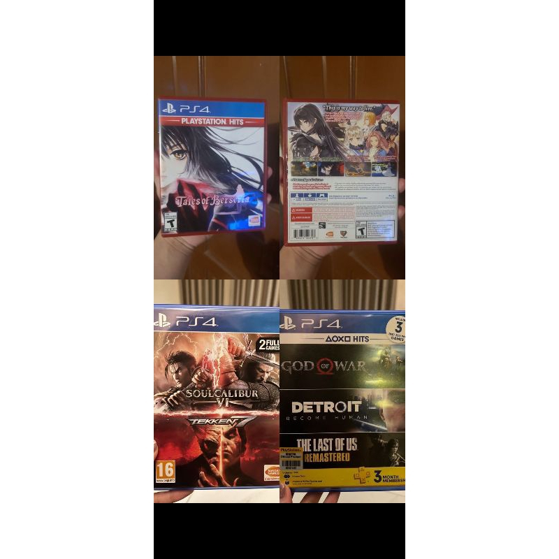 preloved PS4 ori Tales of Berseria - Soul Calibur IV & Tekken 7 - God of War, Detroit, The Last of U