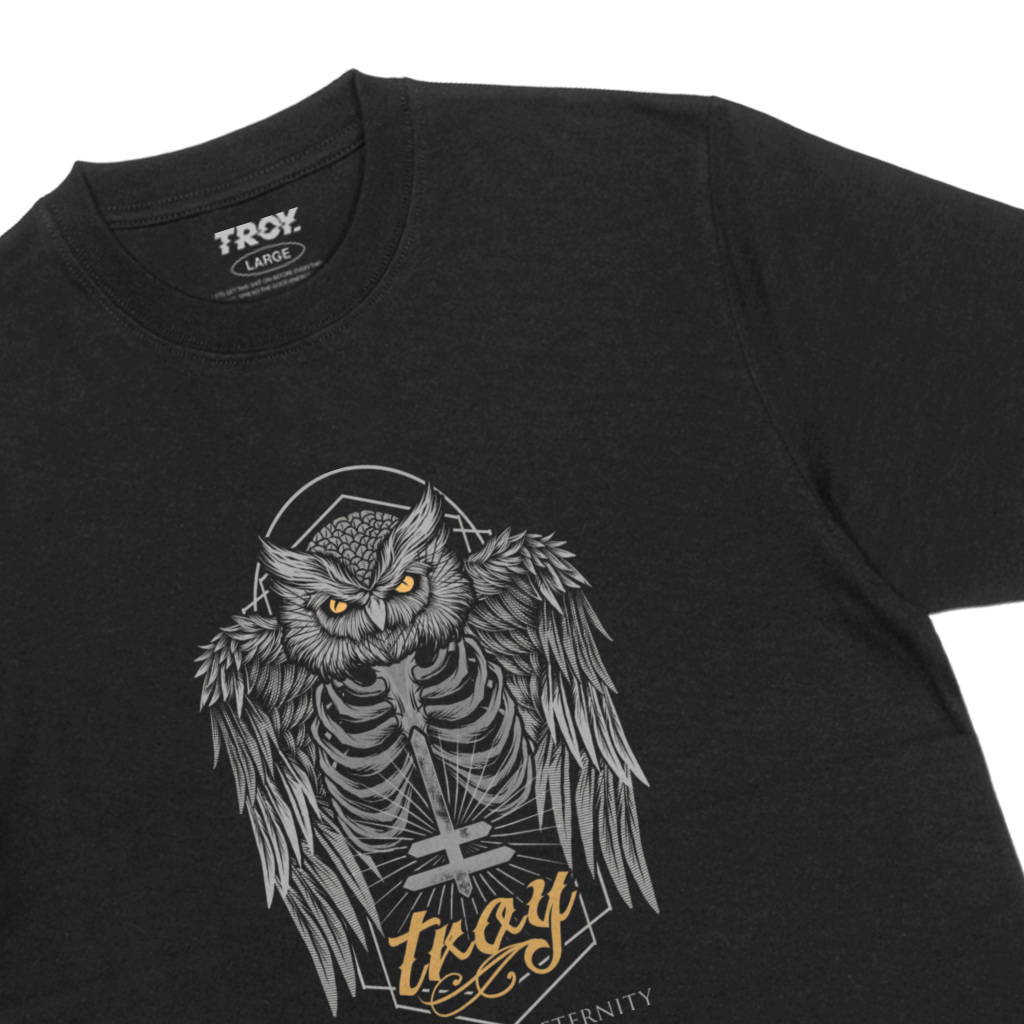 Troy Company T-shirt Black No Eternity - Kaos Pria Hitam MT 2702