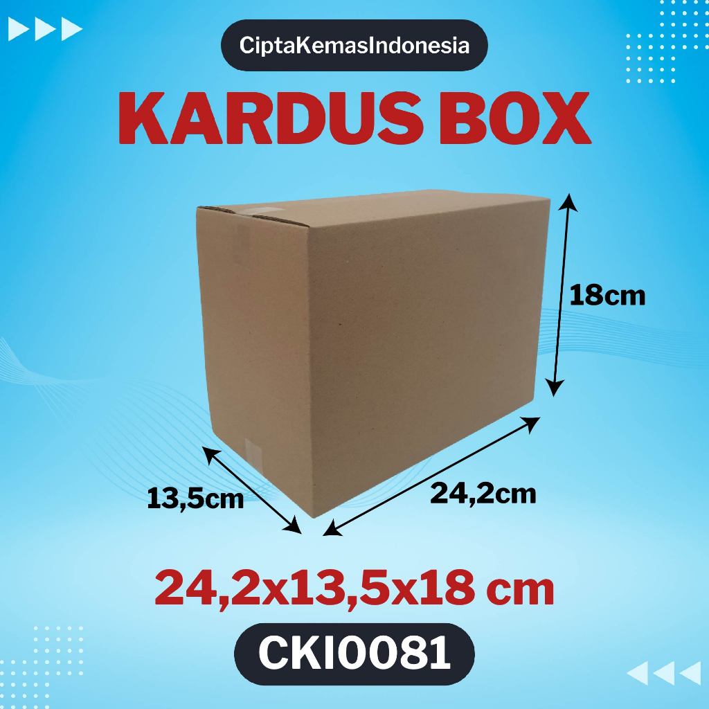 

Kardus Box Die Cut 24,2x13,5x18 cm Dus Packing Packaging Polos