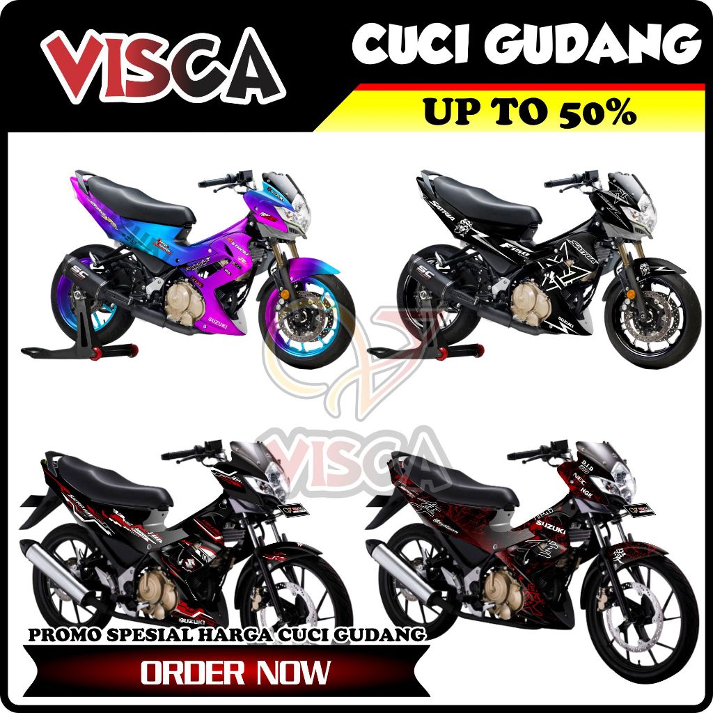 【CUCI GUDANG】Decal Satria Fu Barong Full Body Variasi Harga Murah / Stiker Motor Satria Fu Barong Fu