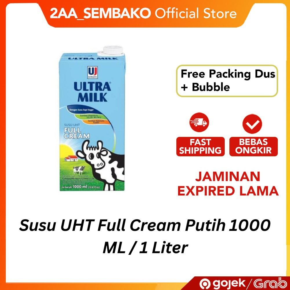 

Ultra Milk Susu Cair UHT Full Cream Putih 1000 ML / 1 Liter