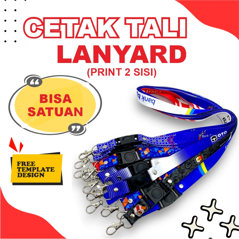 

Tali ID Card Custom / Lanyard Custom Bisa Satuan Cetak 2 Sisi Bahan Tali Tisu Premium