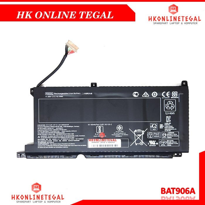 Baterai Laptop HP Pavilion gaming PG03XL 15-DK0042 15-DK0125TX 15-EC0001AX 15-DK series Original