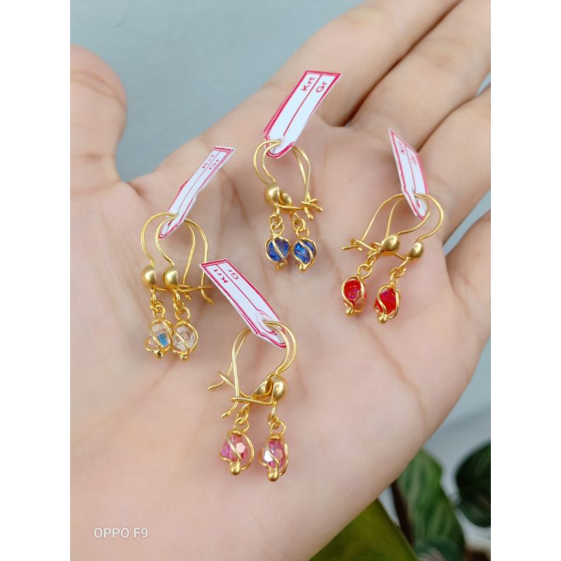 anting anak dewasa bahan perak lapis emas 22 karat