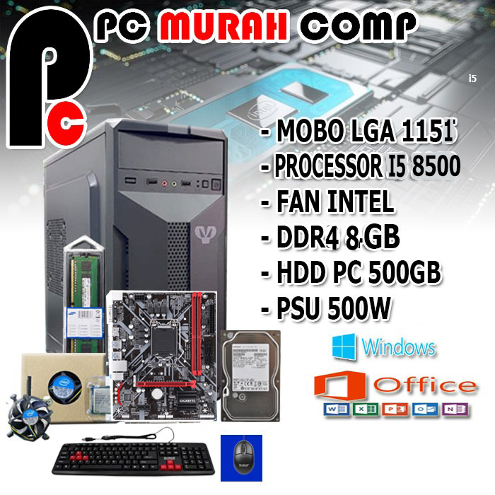 PC KOMPUTER RAKITAN OFFICE / KANTOR CORE I5 LENGKAP