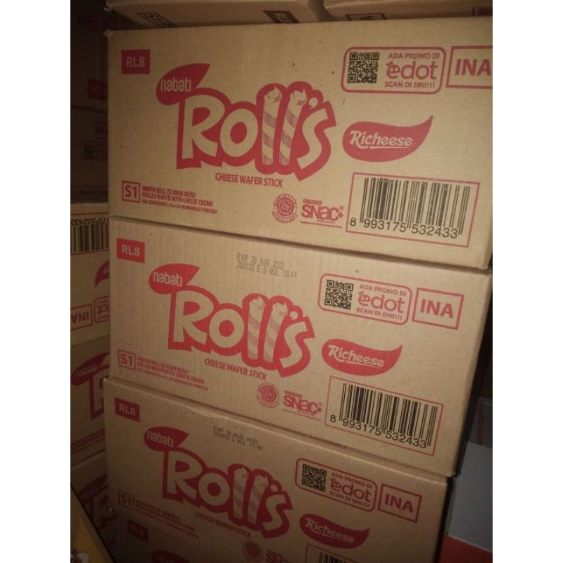 

Nabati Rolls Cheese Stick 1 Karton Isi 6box