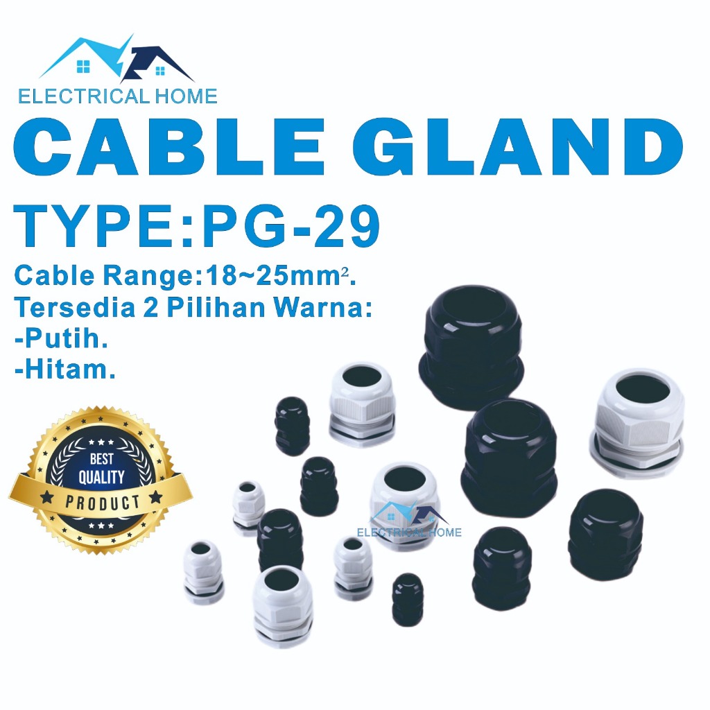 Cable Gland PG29 / 18~25mm (Putih/Hitam).