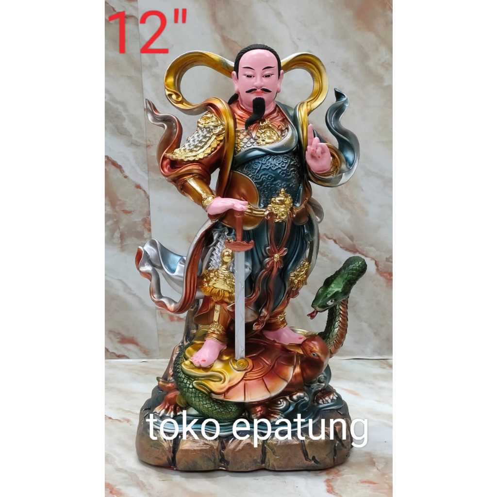 patung dewa hian tian shang ti / siong te kong  - 12 inch - fiber - l2 -l24