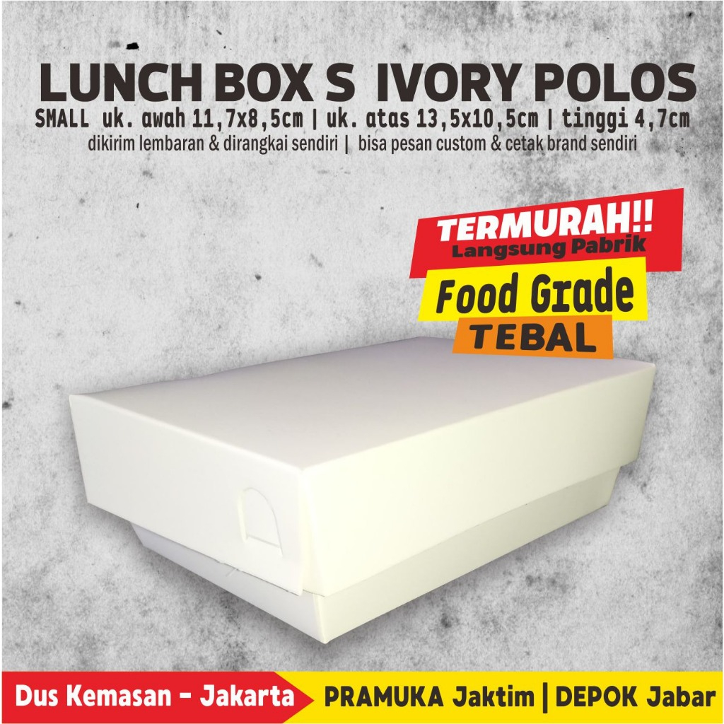 Paper Lunch Box S Polos Ivory Foodgrade