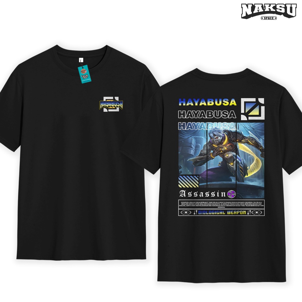 KAOS MOBILE LEGENDS SKIN HAYABUSA BIOLOGICAL WEAPON UNISEX BAJU DISTRO MOBA KATUN COMBED 30S