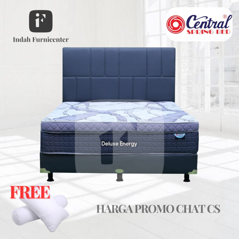 kasur spring bed central deluxe energy medium 90 120 160 180 x 200 plushtop plush top springbed 90x2