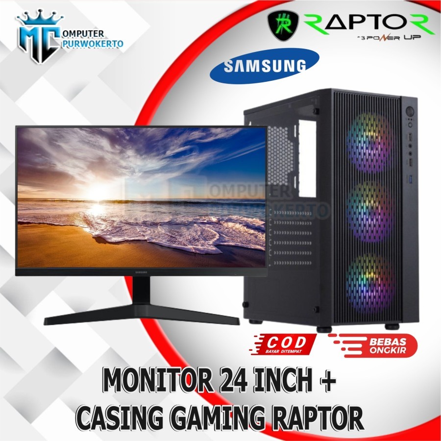 MONITOR 24 INCH SAMSUNG DENGAN CASING PC GAMING NYK RAPTOR