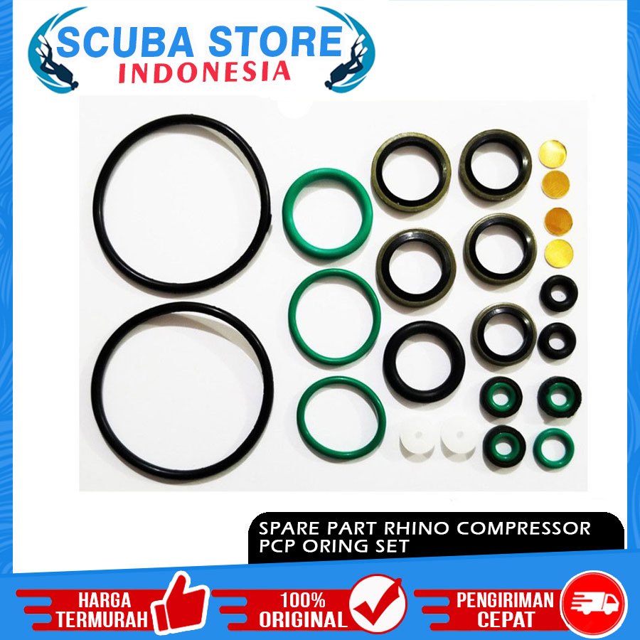 Spare Part Rubber Seal Oring Set Compressor Rhino PCP Kompresor Sparepart Pompa Senapan Karet Sil