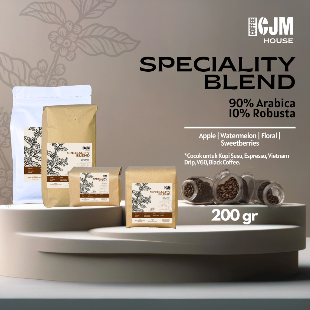 

200Gr 90% Arabika 10% Robusta | CJM Coffee House | Kopi Premium Asli | House Blend PuntangXLampung