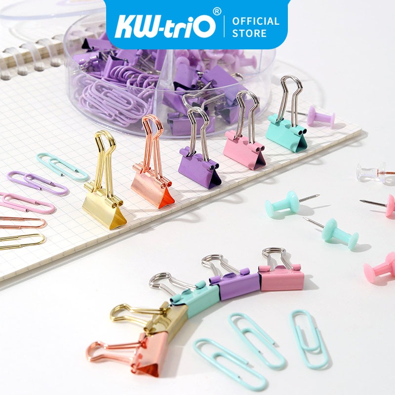 

Kombinasi penjepit kertas warna warni untuk kantor Office combination paper clip binder clip and push pin set Klip kertas kertas pelajar Klip