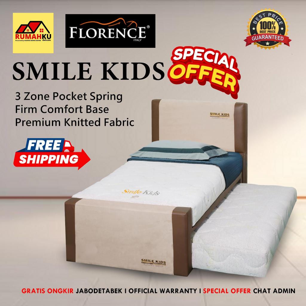 KASUR SPRINGBED ANAK - KASUR SORONG - KASUR ANAK 2IN1 - SMILE KIDS - FLORENCE