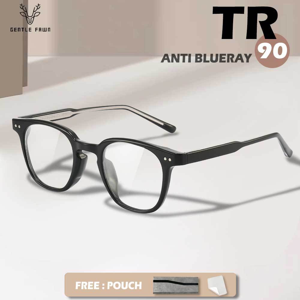 Gentle Fawn Kacamata Antiradiasi Blueray Sinar Biru Bentuk Kotak Bahan TR90  Kombinasi Acetate Fashi