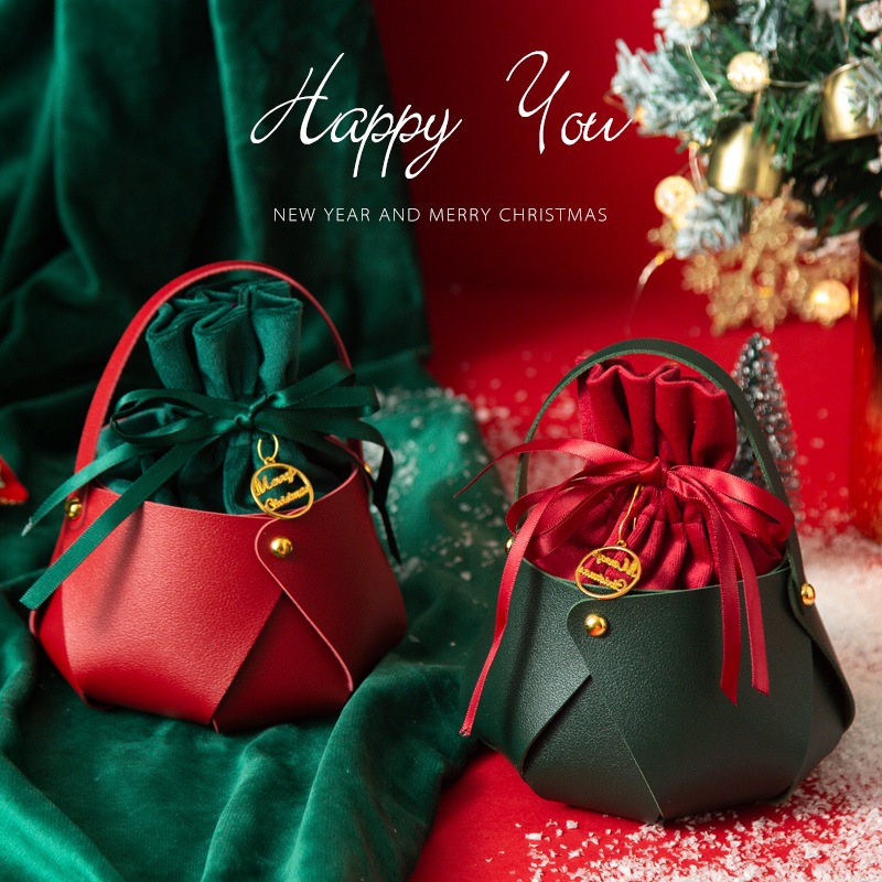 

Pouch Natal Christmas Leather / Pouch Cookies Snack /Box Natal