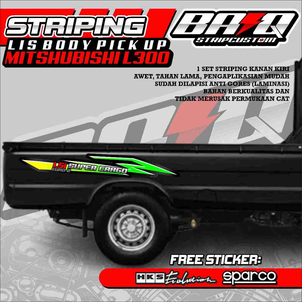 STIKER STRIPING BAK SAMPING L300 PICKUP STIKER BAK SAMPING L300 MOTIF SUPER CARGO