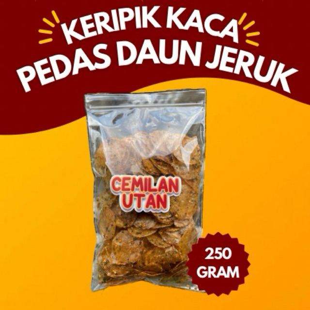 

KERIPIK KACA PEDAS DAUN JERUK 250gr / Keripik kaca murah / kripca pedas daun jeruk