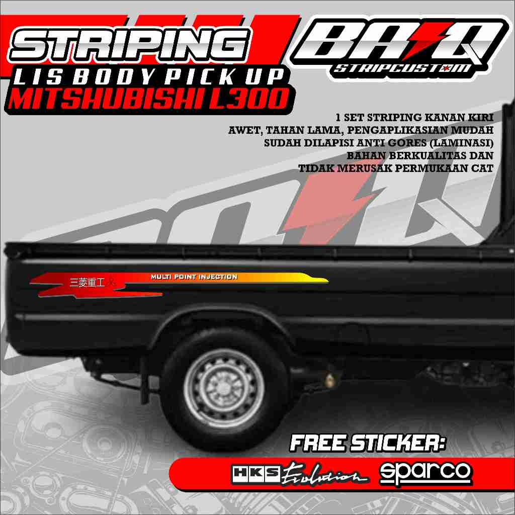 STIKER STRIPING BAK SAMPING L300 PICKUP STIKER BAK SAMPING L300 MOTIF JEPANG
