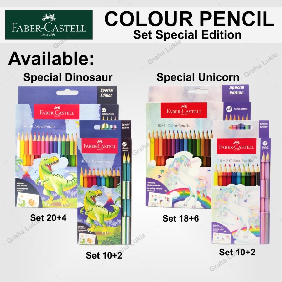 

mg Faber Castell Colour Pencil Special Edition Unicorn / Dino 1224 Colour